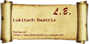 Lukitsch Beatrix névjegykártya
